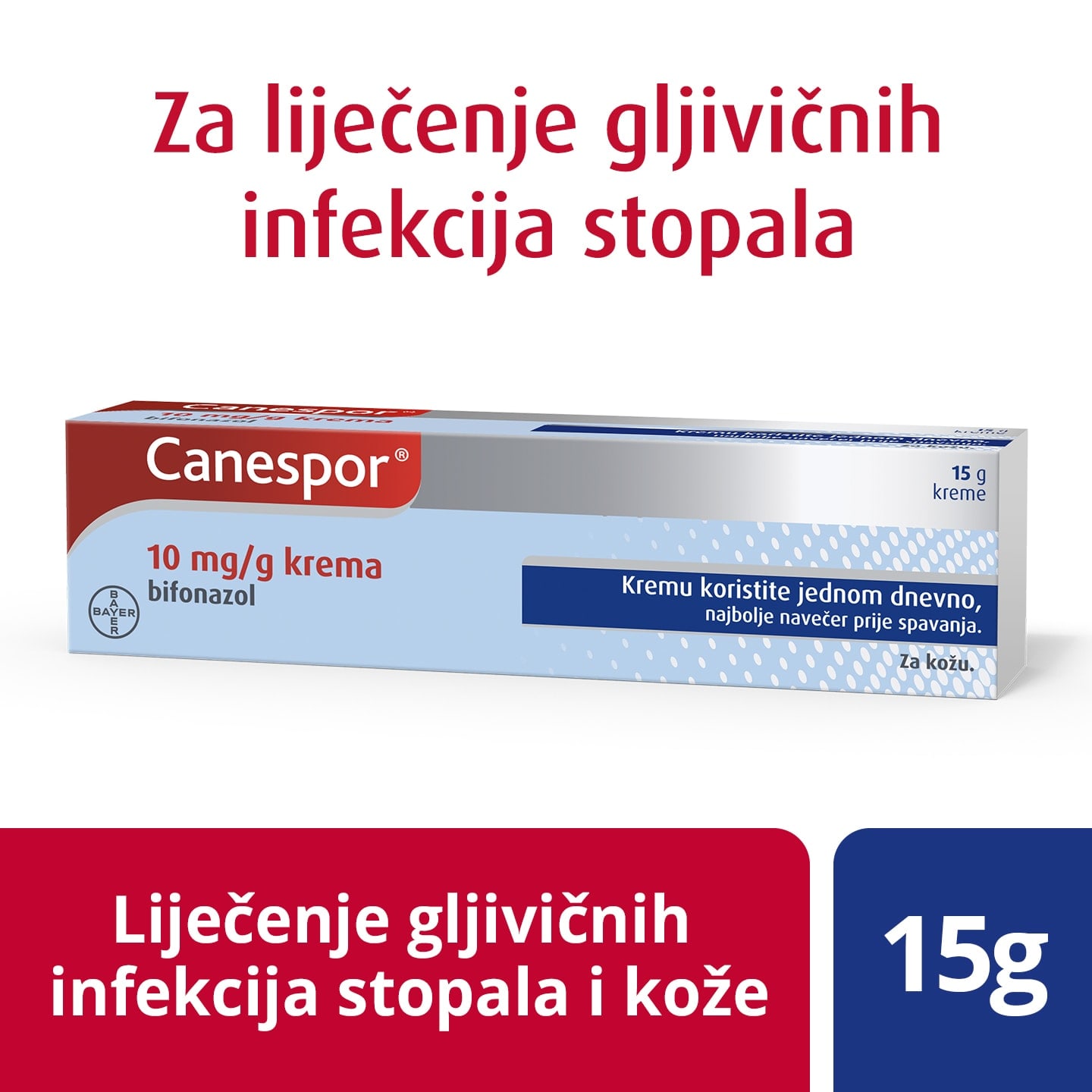 Canespor® 10 mg/g krema za liječenje gljivične infekcije stopala i gljivičnih infekcija kože 15 g