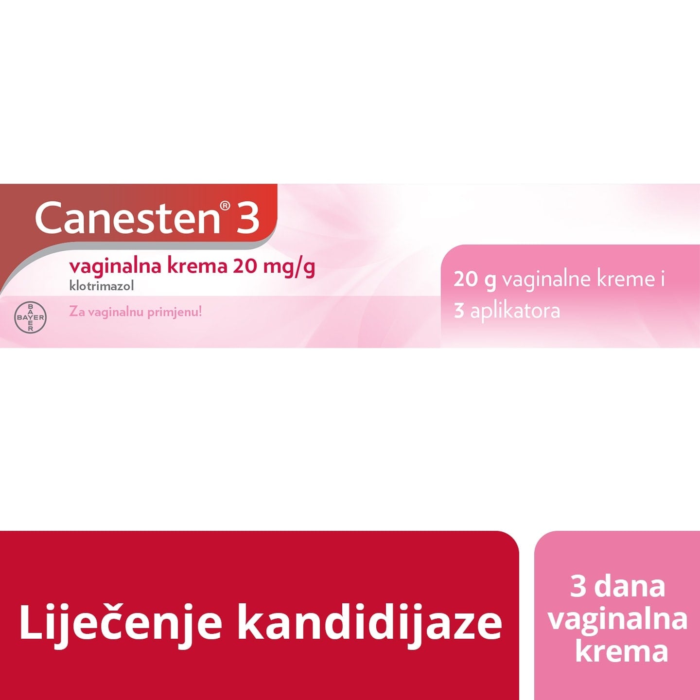Canesten® 3 vaginalna krema 20 mg/g