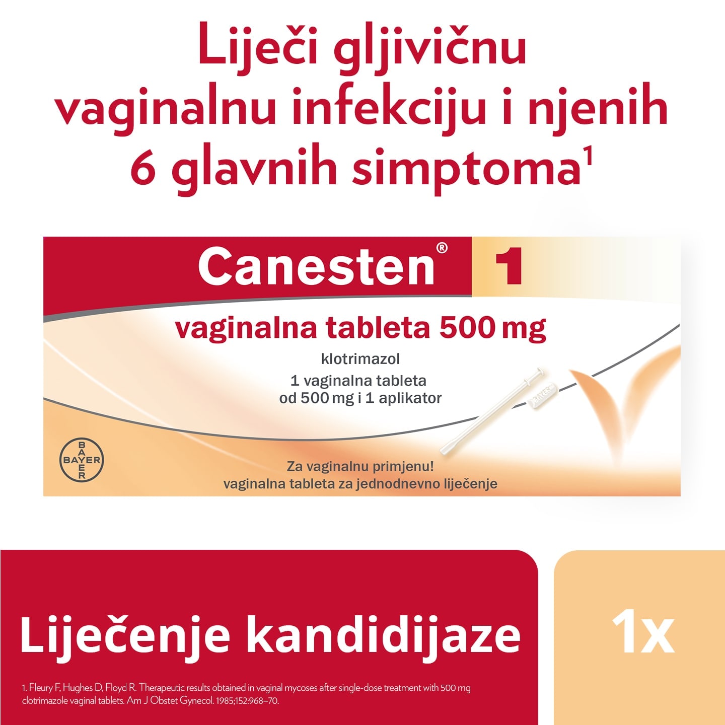 Canesten® 1 vaginalna tableta 500 mg